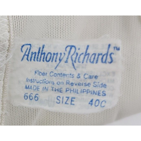 Vintage Anthony Richards Gray Floral Lace Front Closure Wire Free Bra Size 40C - Picture 3 of 9